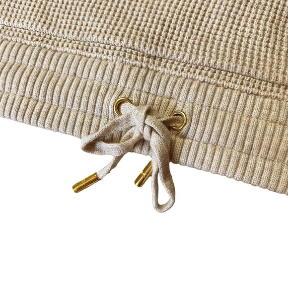 Michael Michael Kors Cinch Waist Mock Neck Oatmeal Heather Thermal Sweater - Picture 7 of 8